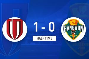 半战成都蓉城1-0领先江原FC，周定洋接杨帅妙传凌空抽射建功