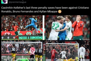 凯莱赫最近3次扑点对手：C罗、B费、姆巴佩，个个都是硬茬！