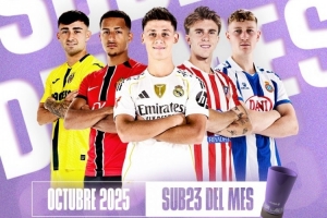 西甲10月最佳U23球员候选名单公布：20岁的居莱尔领衔，巴里奥斯亦在列。