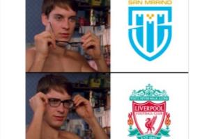 深谙流量之道的FIFA垫底球队圣马力诺官推，向利物浦发出打趣的踢球邀请。