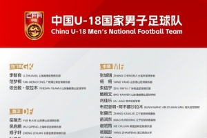 U18国足新一期集训名单公布，主帅由久尔杰维奇担任，留洋球员谢初筠成功入选。